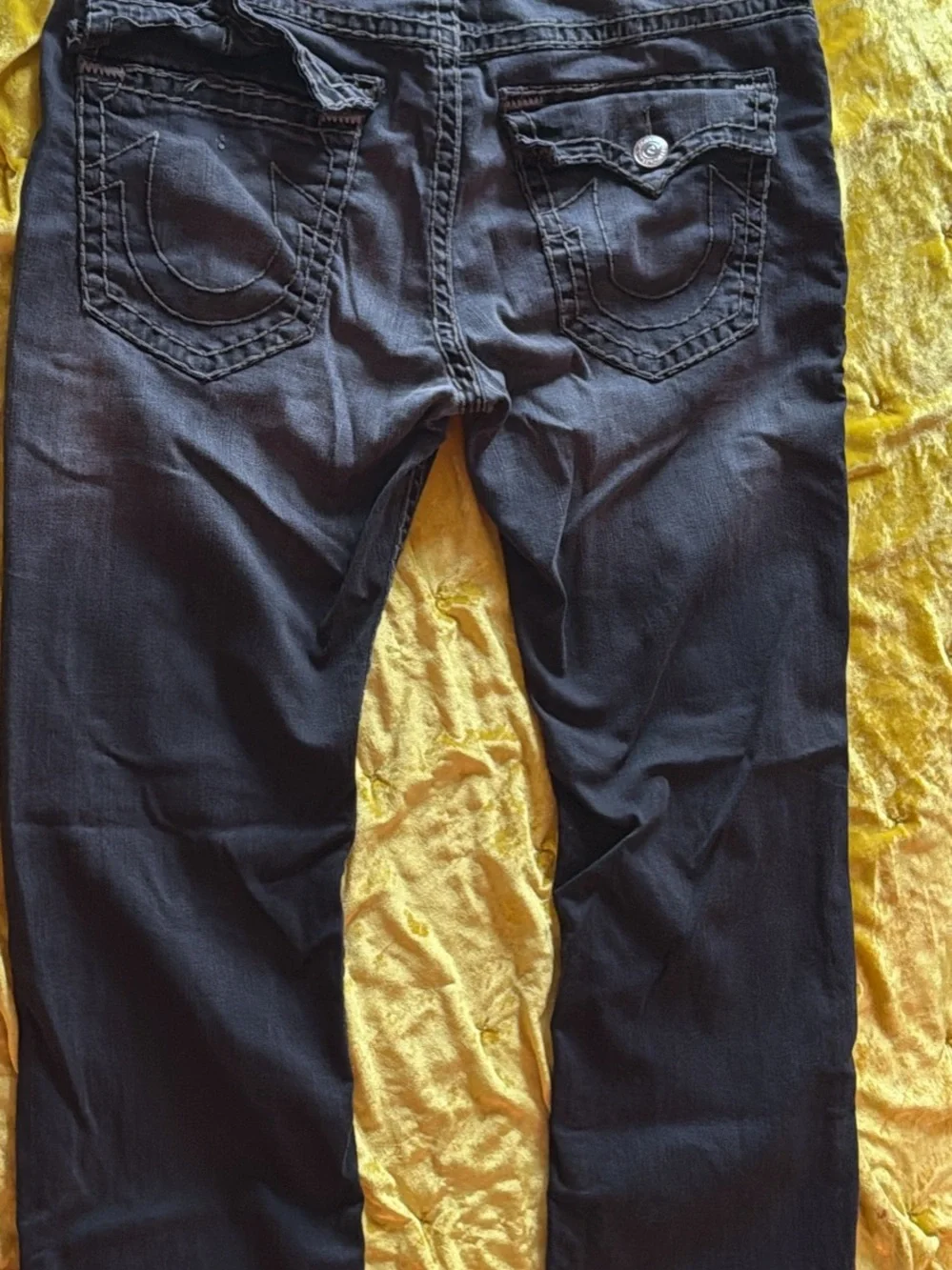True Religion Men's Black Slim Straight Jeans